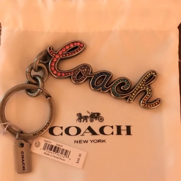 Coach Handbags - NWT COACH KEY RING RAINBOW/SILVER